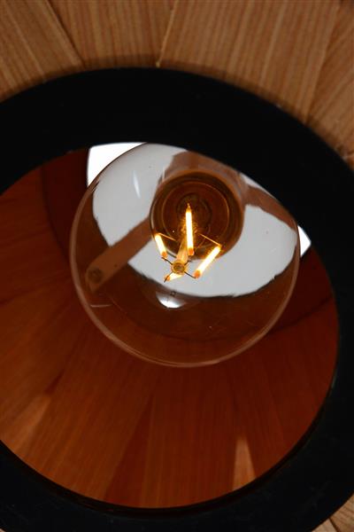 Grote foto hanglamp hout rond houtkleur 40 cm madera algarrobo huis en inrichting overige