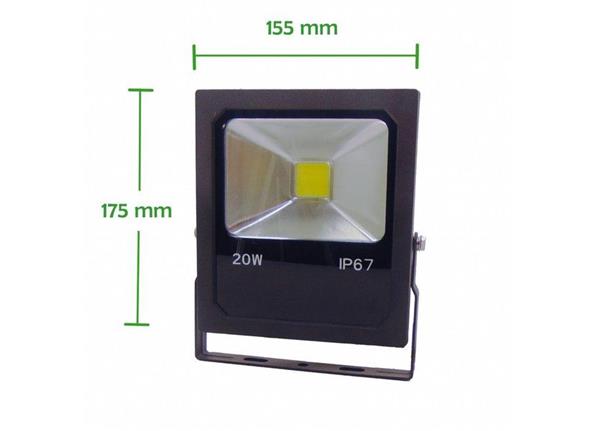 Grote foto led bouwlamp 20 watt 4000k helder wit ip67 crius tuin en terras verlichting