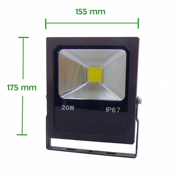 Grote foto led bouwlamp 20 watt 4000k helder wit ip67 crius tuin en terras verlichting