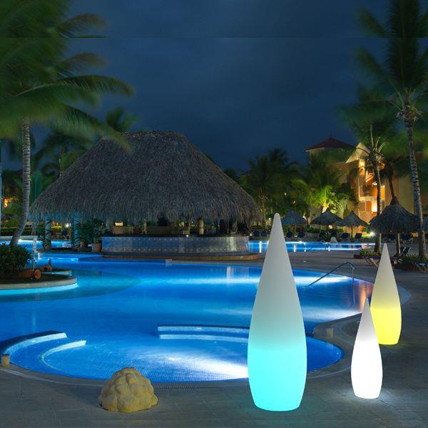 Grote foto oplaadbare staande lamp led rgb waterdruppel 80 cm incl. afstandsbediening funnylights muk tuinlam tuin en terras verlichting