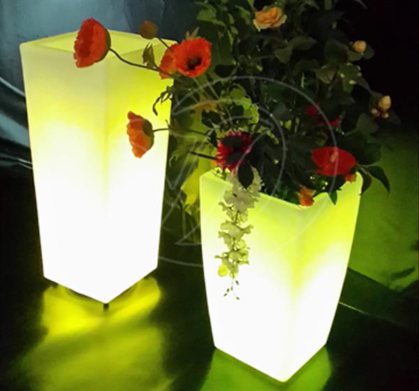 Grote foto oplaadbare bloempot 90 cm led rgb incl. afstandsbediening funnylights lapras tuinlamp tuin en terras verlichting