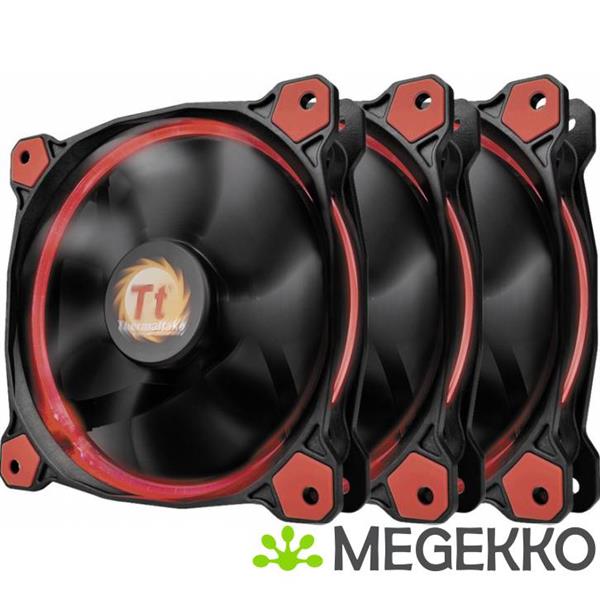 Grote foto thermaltake riing 12 high static pressure led radiator fan set van 3 rood 120mm computers en software overige computers en software