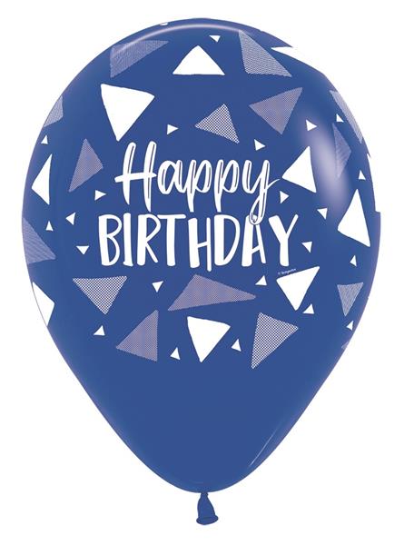 Grote foto ballonnen happy birthday triangles blue mix 30cm 25st verzamelen overige verzamelingen