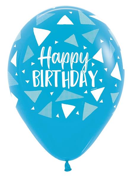 Grote foto ballonnen happy birthday triangles blue mix 30cm 25st verzamelen overige verzamelingen