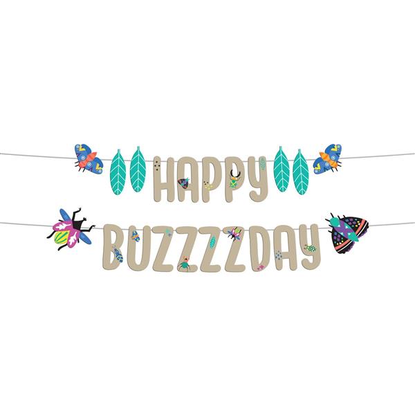 Grote foto insecten letterslinger happy buzzzzday 1 5m verzamelen overige verzamelingen
