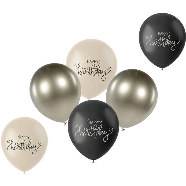 Grote foto happy birthday ballonnen zwart 33cm 6st verzamelen overige verzamelingen