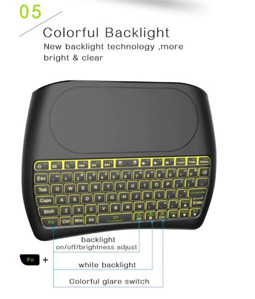 Grote foto elementkeyboard kb1 wireless toetsenbord met touchpad led backlight keyboard voor o.a. smart t computers en software overige computers en software