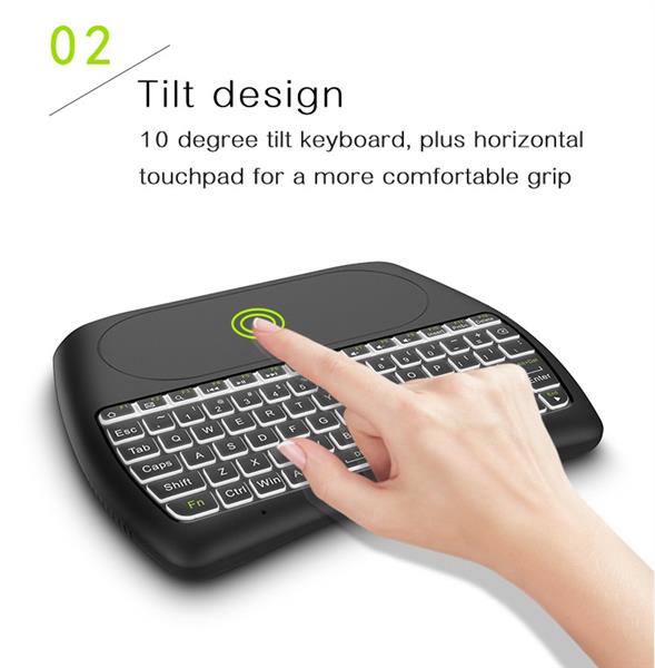 Grote foto elementkeyboard kb1 wireless toetsenbord met touchpad led backlight keyboard voor o.a. smart t computers en software overige computers en software