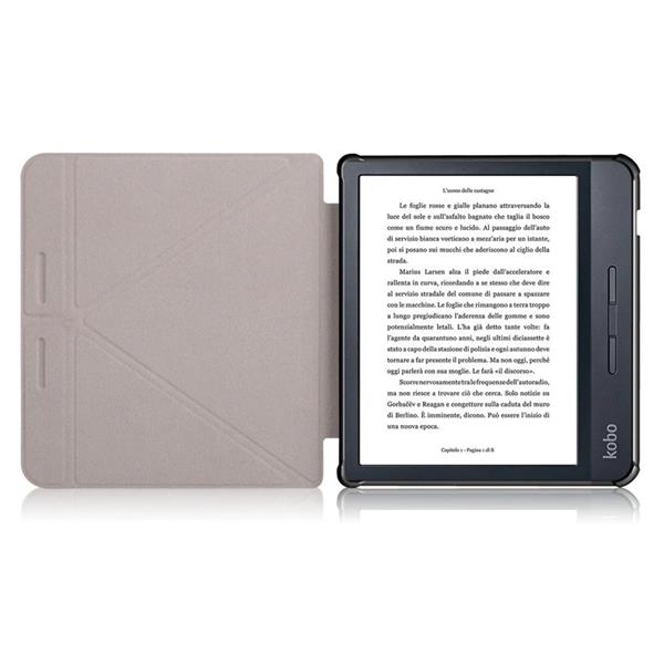 Grote foto drphone klc multi trifold smart case pu lederen flipcover geschikt voor kobo libra h2o zwart telecommunicatie mobieltjes