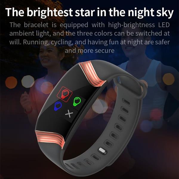 Grote foto drphone nightrun activity tracker horloge nacht verlichting sport hartslagmeter notificaties kleding dames horloges