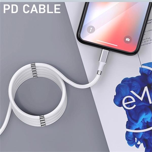 Grote foto drphone mag 3a kabel magnetisch oprolsysteem geschikt voor usb c naar usb c 1 meter oplaad k telecommunicatie opladers en autoladers