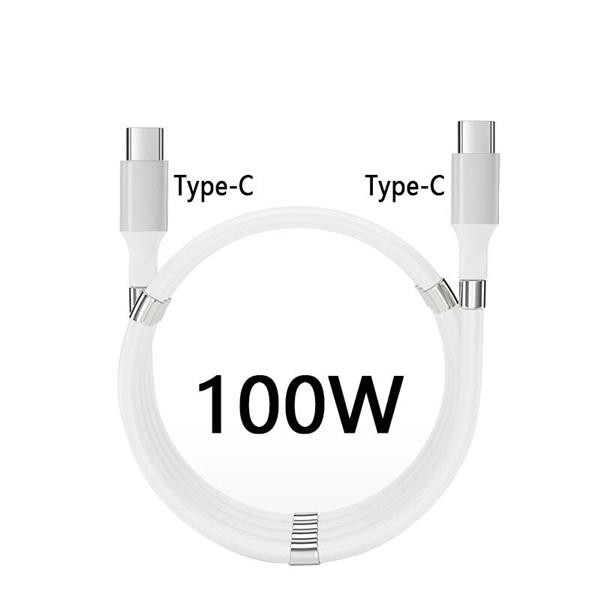 Grote foto drphone mag 3a kabel magnetisch oprolsysteem geschikt voor usb c naar usb c 1 meter oplaad k telecommunicatie opladers en autoladers