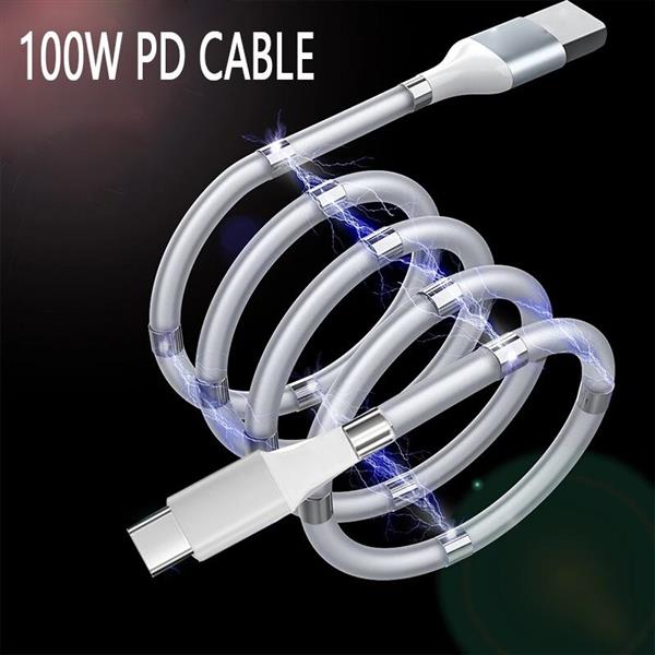 Grote foto drphone mag 3a kabel magnetisch oprolsysteem geschikt voor usb c naar usb c 1 meter oplaad k telecommunicatie opladers en autoladers