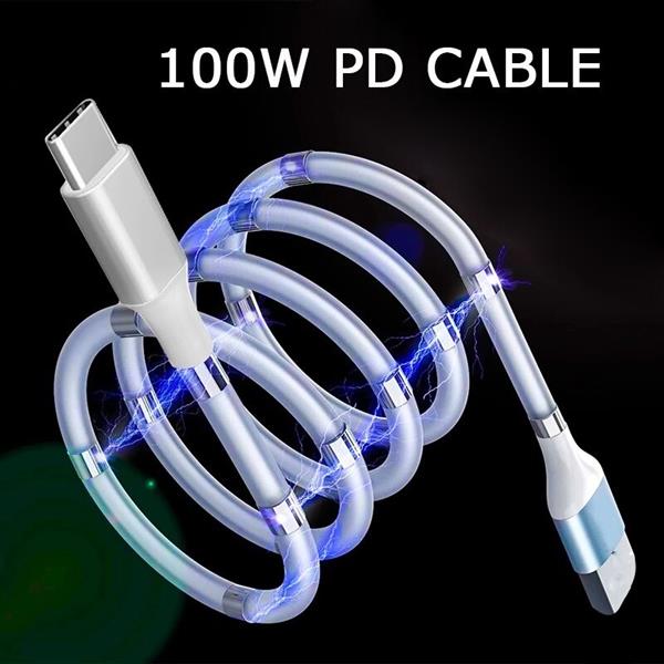 Grote foto drphone mag 3a kabel magnetisch oprolsysteem geschikt voor usb c naar usb c 1 meter oplaad k telecommunicatie opladers en autoladers