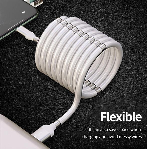 Grote foto drphone mag 3a kabel magnetisch oprolsysteem geschikt voor micro usb 1 meter oplaad kabel telecommunicatie opladers en autoladers