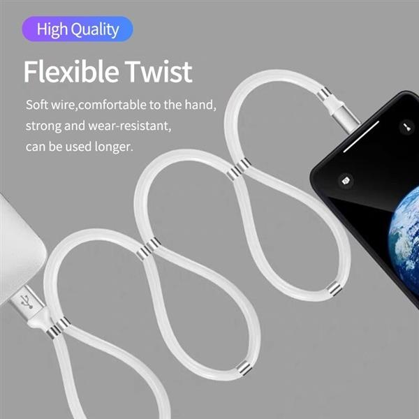 Grote foto drphone mag 3a kabel magnetisch oprolsysteem geschikt voor micro usb 1 meter oplaad kabel telecommunicatie opladers en autoladers