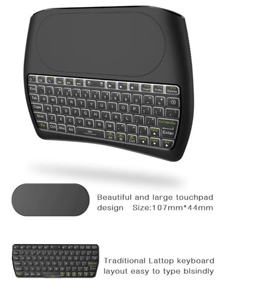 Grote foto elementkeyboard kb1 wireless toetsenbord met touchpad led backlight keyboard voor o.a. smart t computers en software overige computers en software