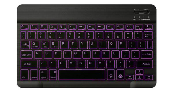 Grote foto elementkey v01 aluminium bluetooth 3.0 toetsenbord led verlichting rgb keyboard voor tv tab computers en software overige computers en software