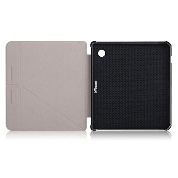 Grote foto drphone klc multi trifold smart case pu lederen flipcover geschikt voor kobo libra h2o zwart telecommunicatie mobieltjes