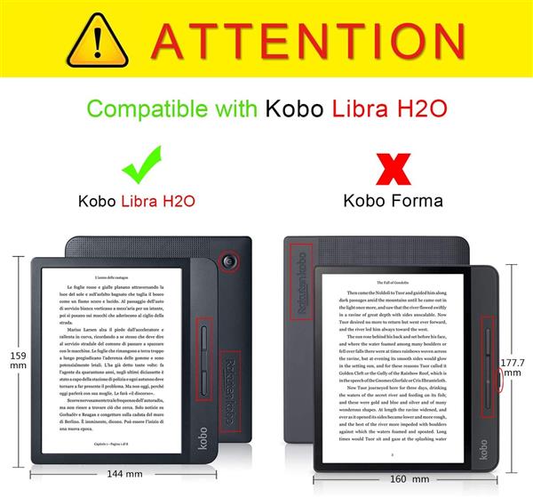 Grote foto drphone klc multi trifold smart case pu lederen flipcover geschikt voor kobo libra h2o zwart telecommunicatie mobieltjes