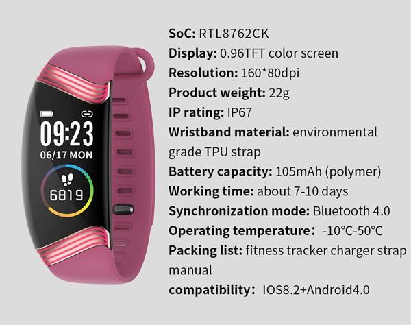 Grote foto drphone nightrun activity tracker horloge nacht verlichting sport hartslagmeter notificaties kleding dames horloges