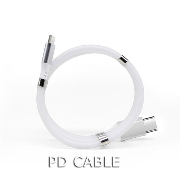 Grote foto drphone mag 3a kabel magnetisch oprolsysteem geschikt voor usb c naar usb c 1 meter oplaad k telecommunicatie opladers en autoladers