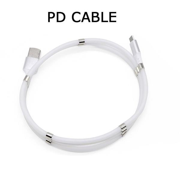 Grote foto drphone mag 3a kabel magnetisch oprolsysteem geschikt voor usb c naar usb c 1 meter oplaad k telecommunicatie opladers en autoladers