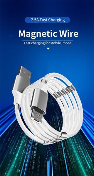 Grote foto drphone mag 3a kabel magnetisch oprolsysteem geschikt voor micro usb 1 meter oplaad kabel telecommunicatie opladers en autoladers