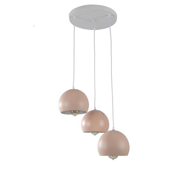 Grote foto hanglamp modern roze rond metaal 3 licht scaldare aino huis en inrichting overige