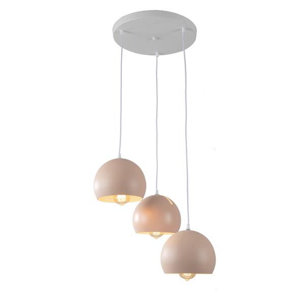 Grote foto hanglamp modern roze rond metaal 3 licht scaldare aino huis en inrichting overige