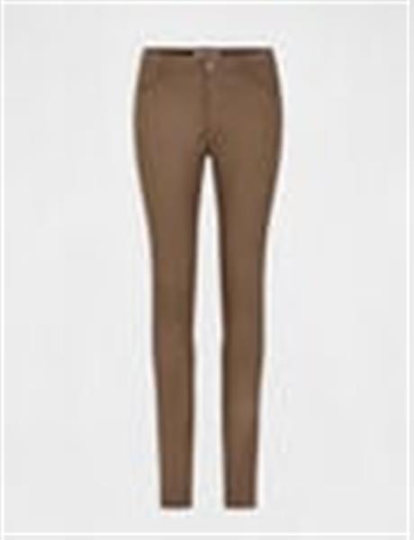 Grote foto slim trousers with wet effect 212 palona khaki kleding dames broeken en pantalons