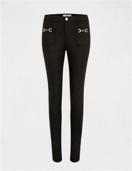 Grote foto skinny trousers with metal ornaments 232 polo black kleding dames broeken en pantalons