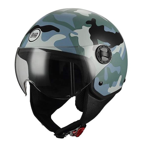 Grote foto bhr 801 vespa helm camouflage grijs motoren kleding