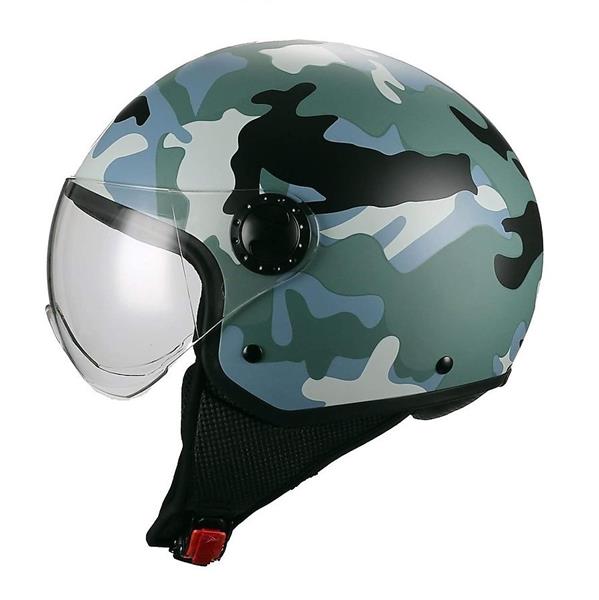 Grote foto bhr 801 vespa helm camouflage grijs motoren kleding