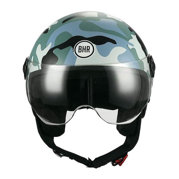 Grote foto bhr 801 vespa helm camouflage grijs motoren kleding
