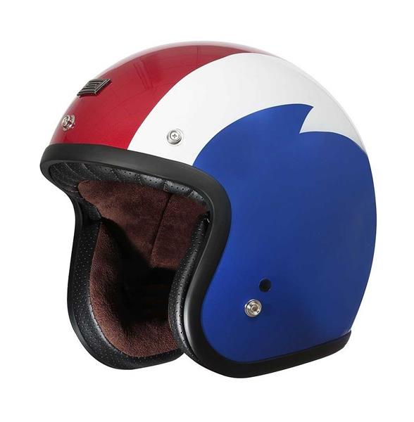 Grote foto origine primo voltage jethelm wit blauw rood motoren kleding