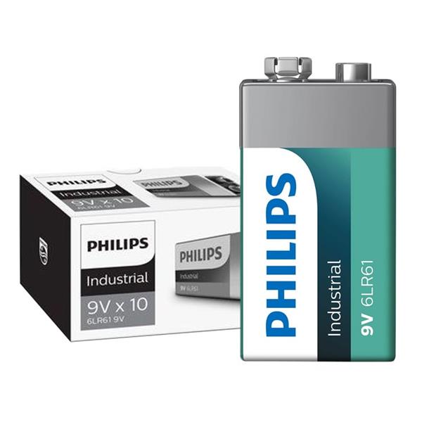 Grote foto philips industrial 9v blokbatterij 10 st. doe het zelf en verbouw gereedschappen en machines