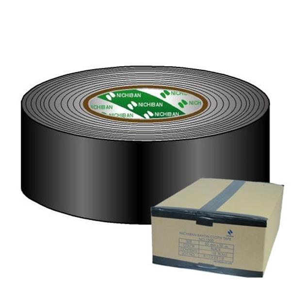 Grote foto nichiban gaffa tape 50mm x 50m zwart doos 18 rol doe het zelf en verbouw materialen en producten