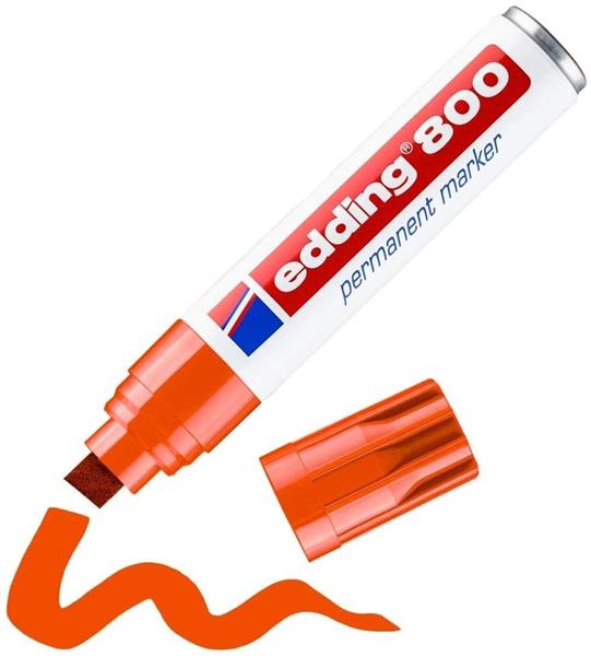 Grote foto edding 800 permanent marker oranje 4 12 mm schuin doe het zelf en verbouw gereedschappen en machines