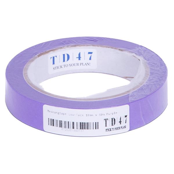 Grote foto td47 maskeertape low tack 19mm x 50m paars doe het zelf en verbouw materialen en producten