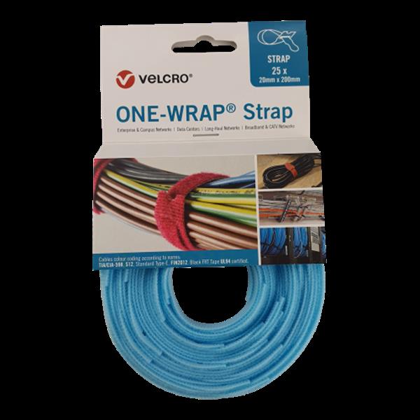 Grote foto velcro one wrap klittenband kabelbinder 20mm x 330mm licht blauw doe het zelf en verbouw materialen en producten
