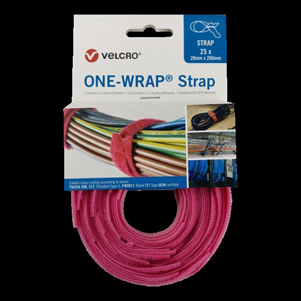 Grote foto velcro one wrap klittenband kabelbinder 20mm x 330mm roze doe het zelf en verbouw materialen en producten
