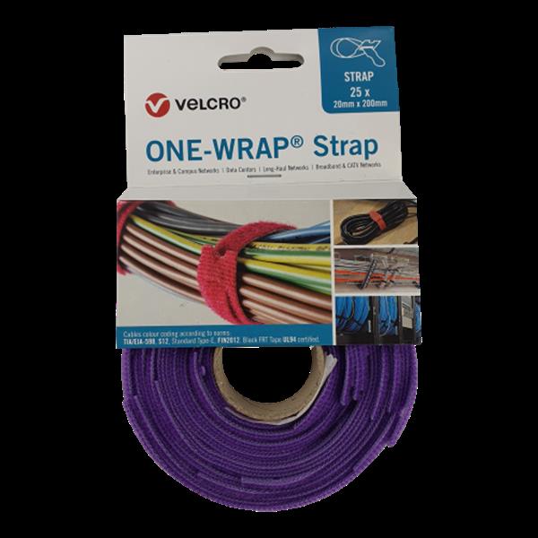 Grote foto velcro one wrap klittenband kabelbinder 20mm x 330mm paars doe het zelf en verbouw materialen en producten