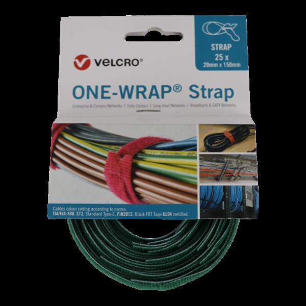 Grote foto velcro one wrap klittenband kabelbinder 20mm x 330mm groen doe het zelf en verbouw materialen en producten