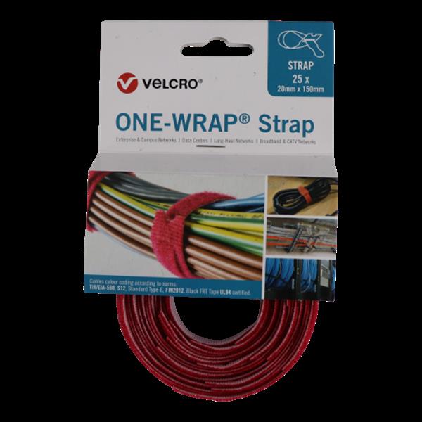 Grote foto velcro one wrap klittenband kabelbinder 20mm x 330mm rood doe het zelf en verbouw materialen en producten