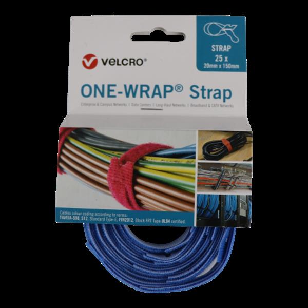 Grote foto velcro one wrap klittenband kabelbinder 20mm x 330mm blauw doe het zelf en verbouw materialen en producten