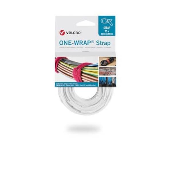Grote foto velcro one wrap klittenband kabelbinder 20mm x 200mm wit doe het zelf en verbouw materialen en producten
