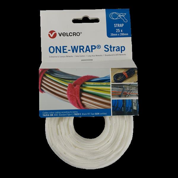 Grote foto velcro one wrap klittenband kabelbinder 20mm x 150mm wit doe het zelf en verbouw materialen en producten