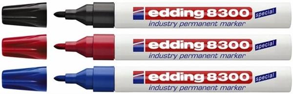 Grote foto edding 8300 industri le permanent marker rood 1 5 3 mm rond doe het zelf en verbouw gereedschappen en machines