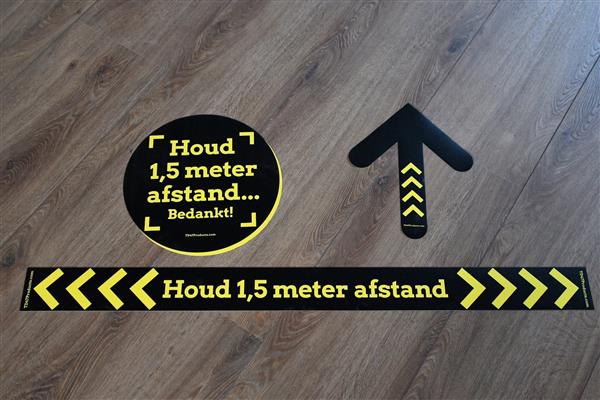 Grote foto td47 social distancing vloersticker pijl 30cm geel zwart doe het zelf en verbouw gereedschappen en machines